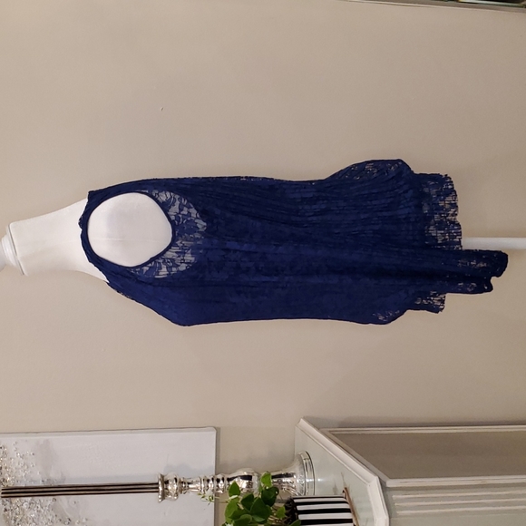 🎉HP🎉 INC International Concepts NWOT Size S Sapphire Blue Lace Top! 💙💘💙 - Picture 7 of 12